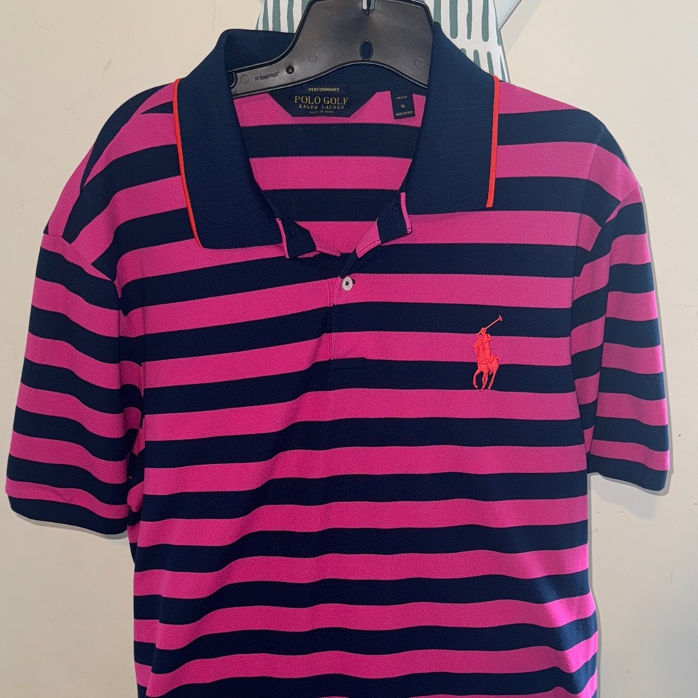 Ralph Lauren Polo with Pink and Navy Stripes